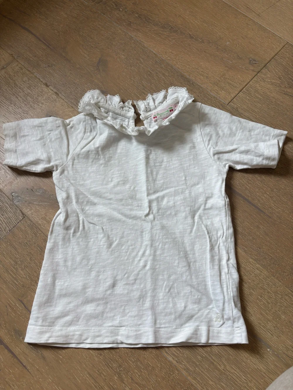 Bonpoint girls White Ruffle Collar Short Sleeve Top 4